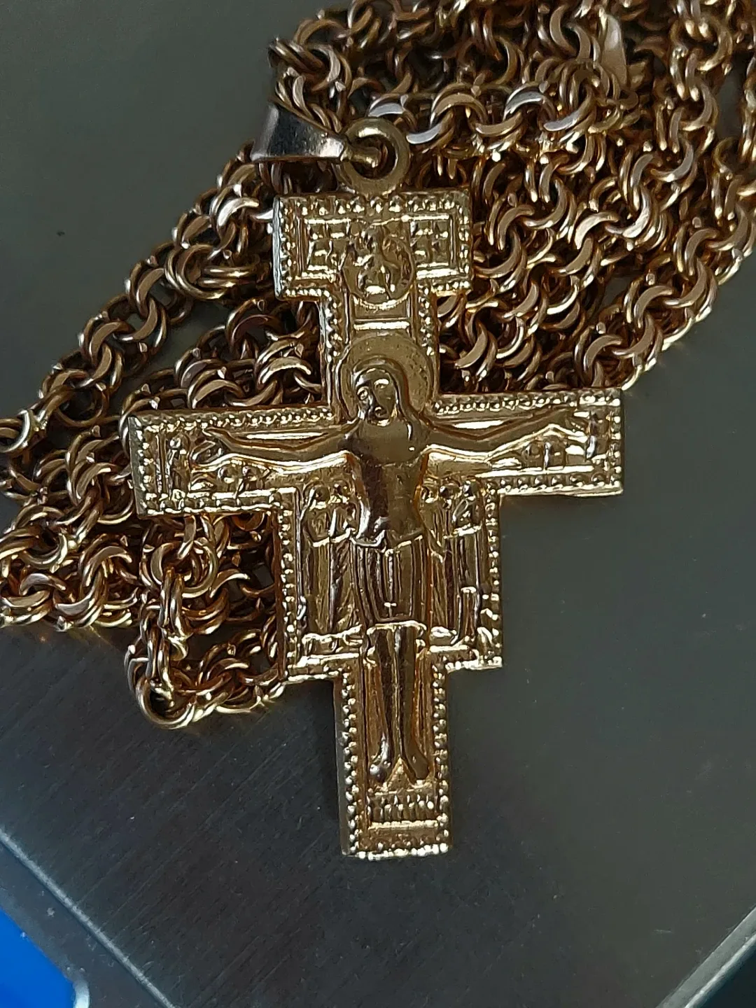 Byzantium rare unique handcrafted work,14K. Yellow Pure Gold.