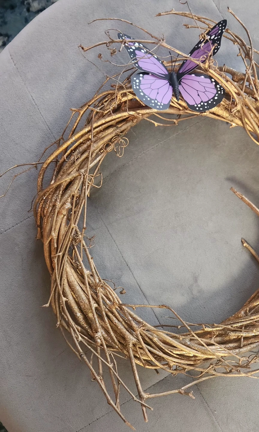 Gold Branch Wreath with Butterfly Decor - photo 4