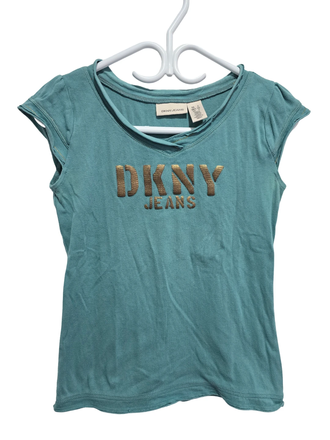 DKNY capped sleeves T-shirt Size Small - photo 2