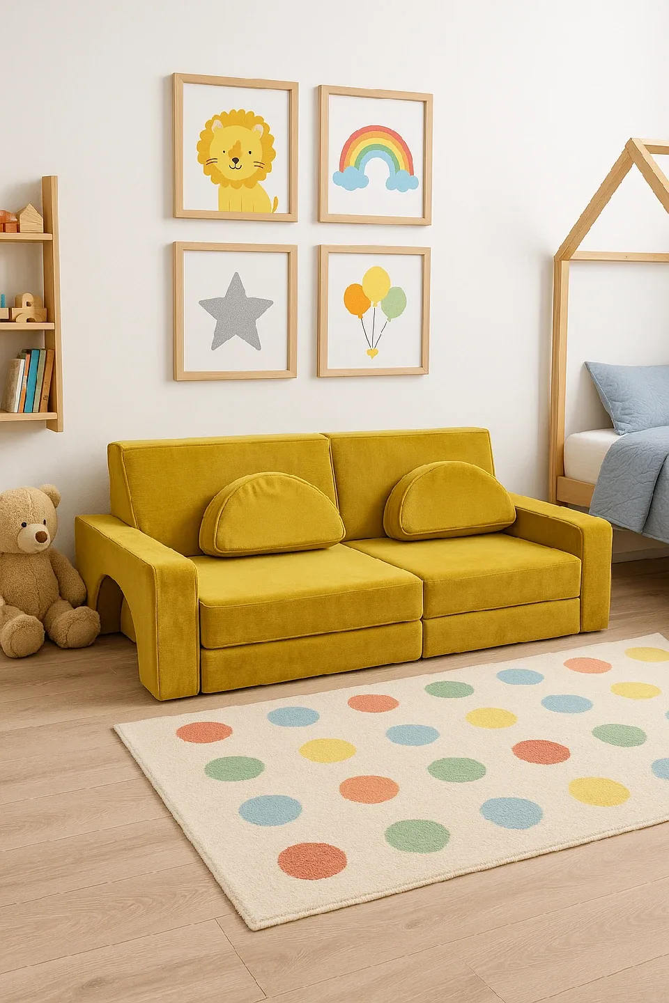 Kids Yellow Foam Play Couch - New in box image indicator(2)