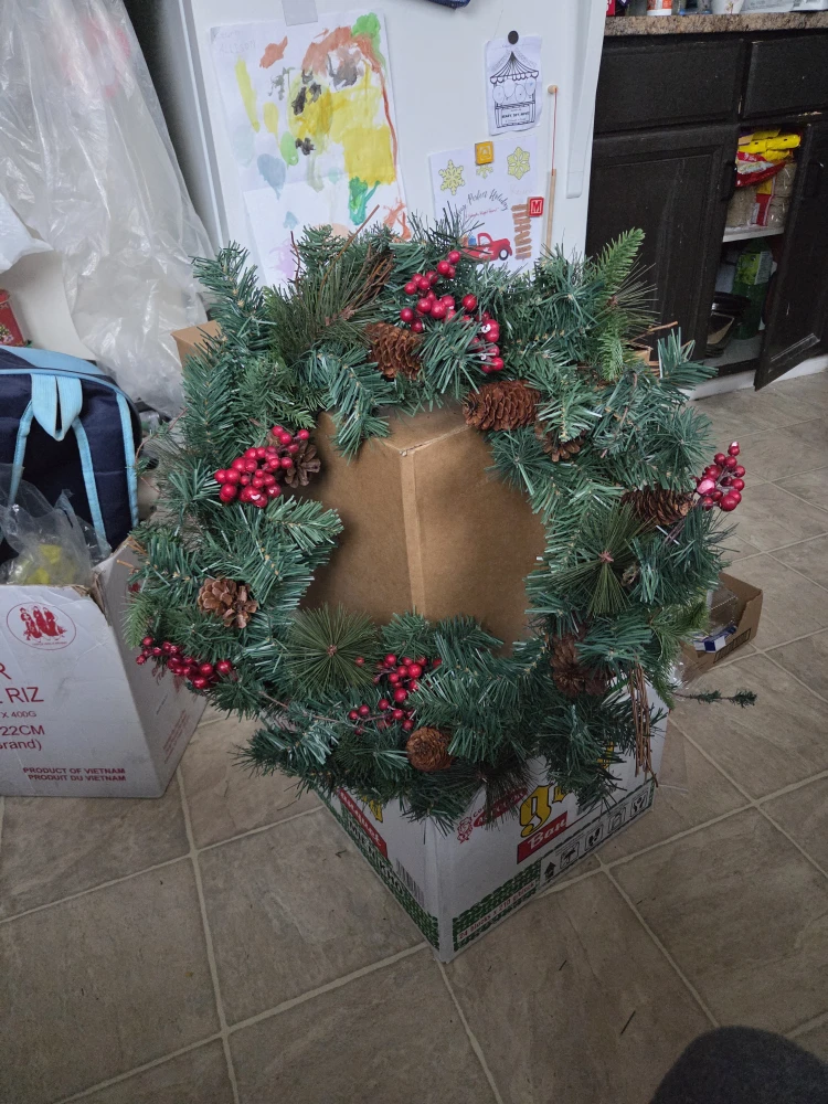 18 " Artificial Garland | with Hook Pine Cone Berry Christmas - photo 2