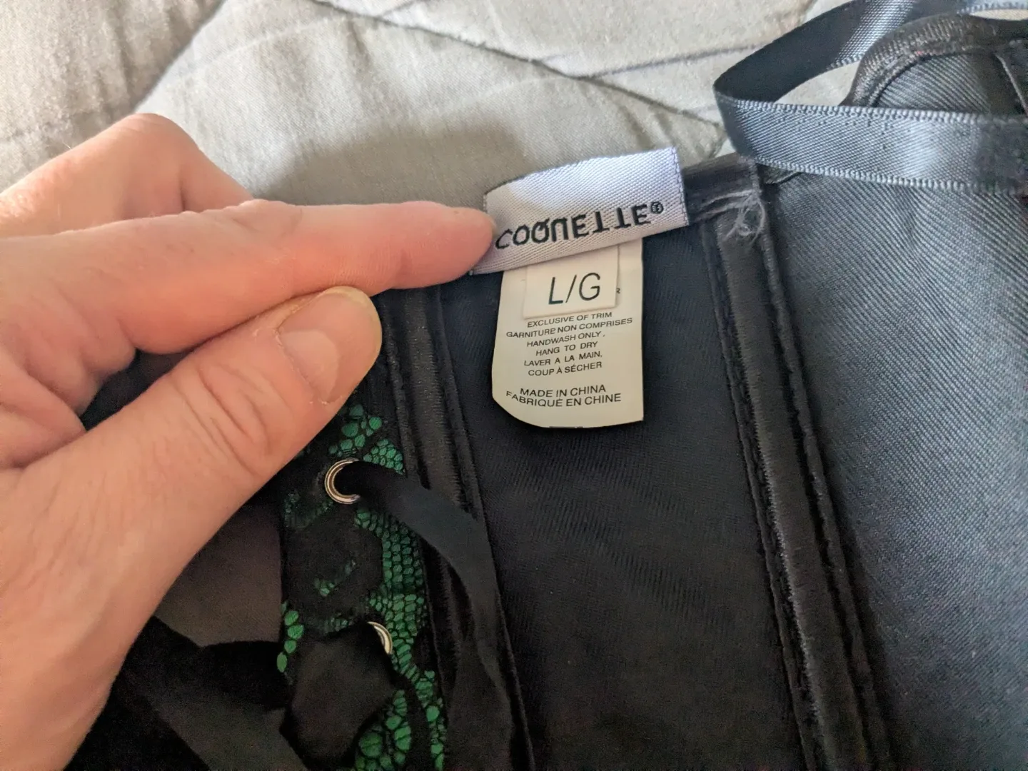 Coquette Green & Black Corset - Size L image indicator(2)