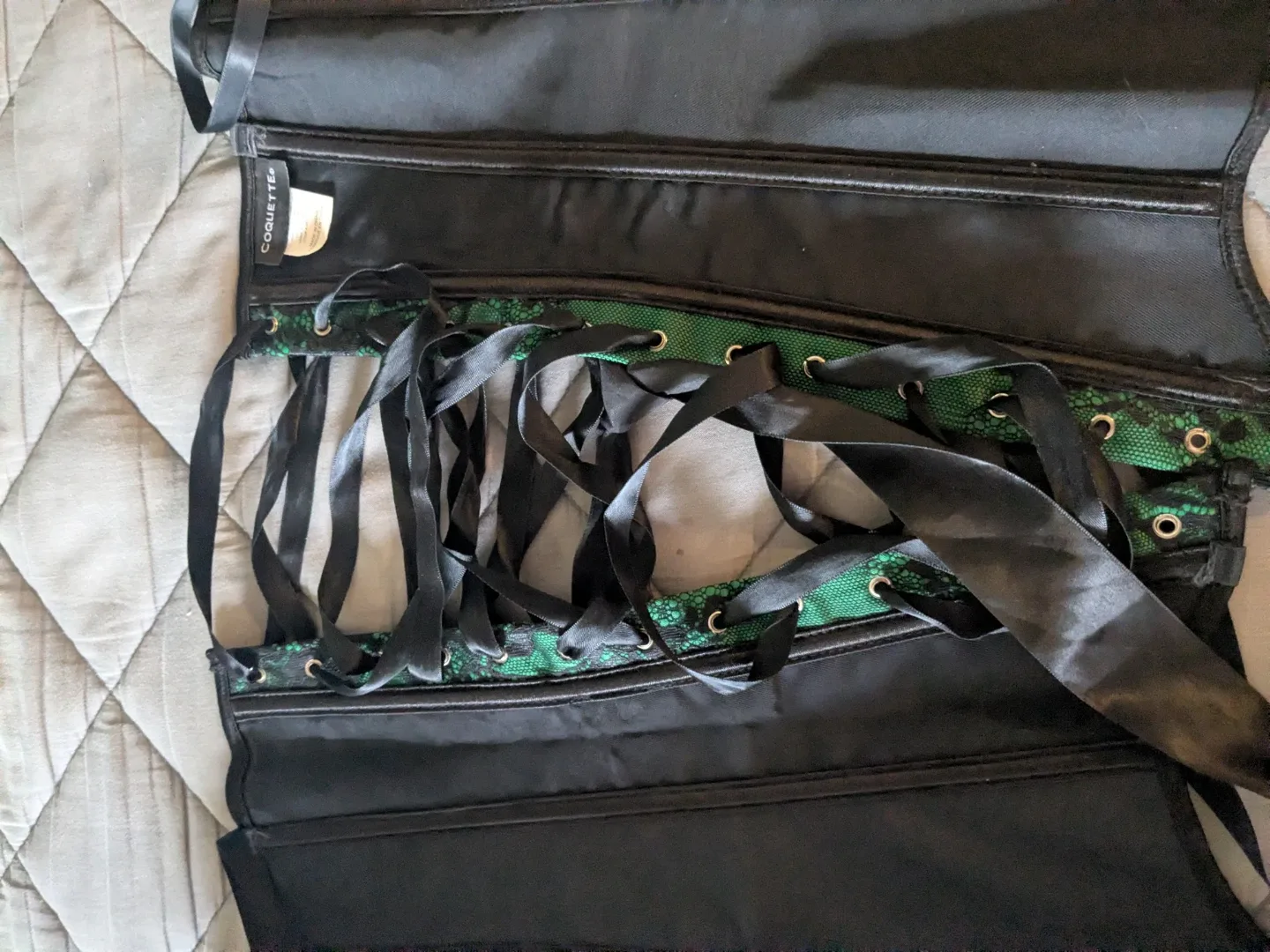 Coquette Green & Black Corset - Size L image indicator(3)