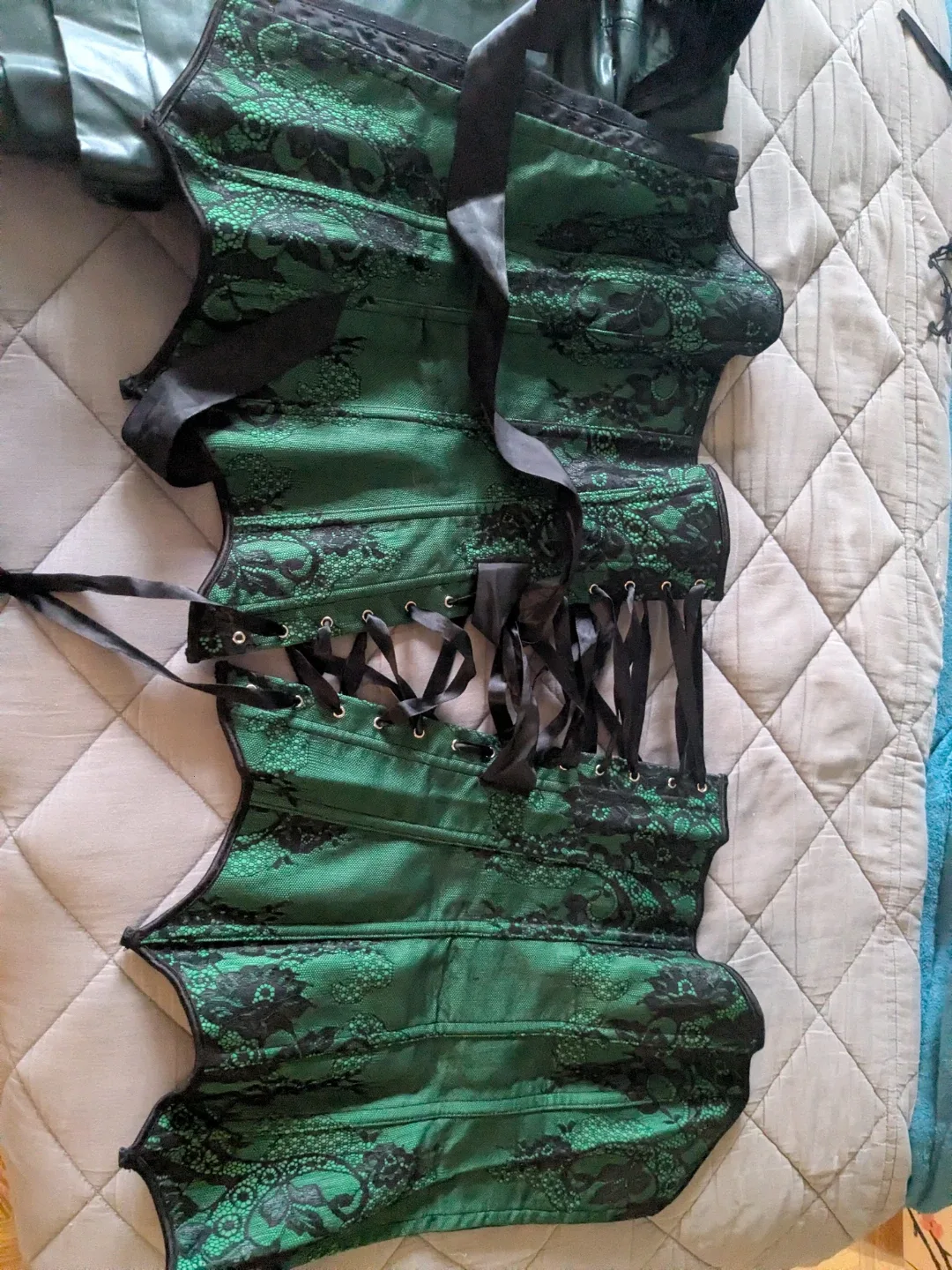 Coquette Green & Black Corset - Size L image indicator(4)