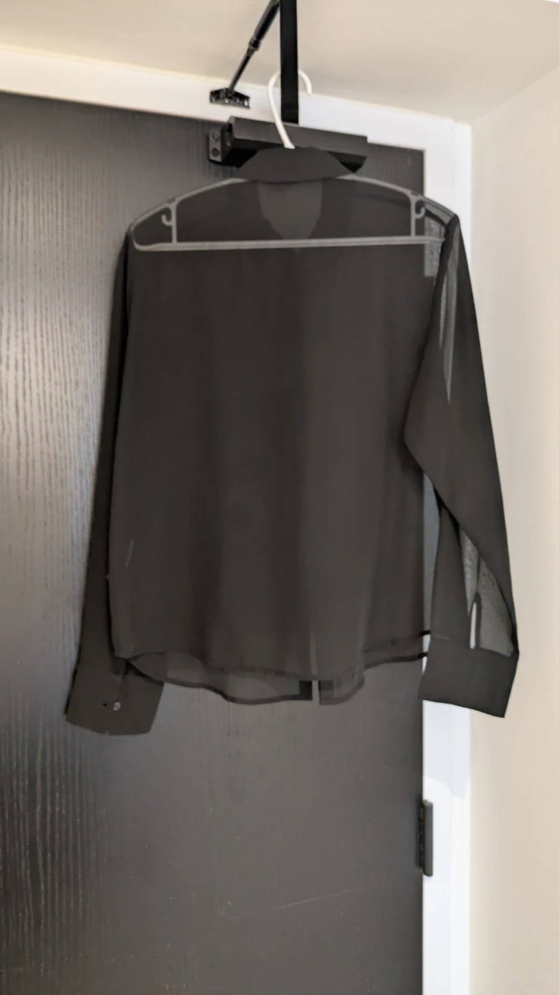 Abercrombie & Fitch Black Sheer Button-Up Shirt - M - photo 3