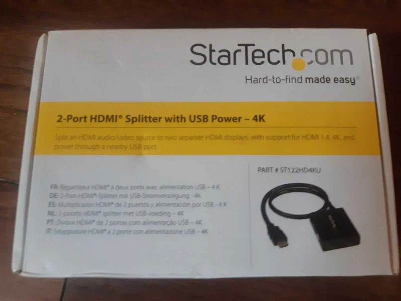 StarTech.com 2-Port HDMI Splitter with USB Power - 4K