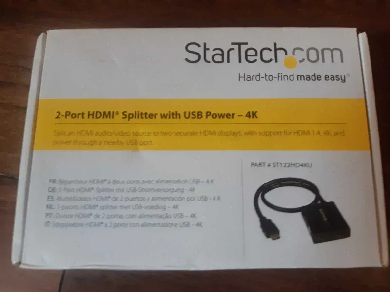 StarTech.com 2-Port HDMI Splitter with USB Power - 4K