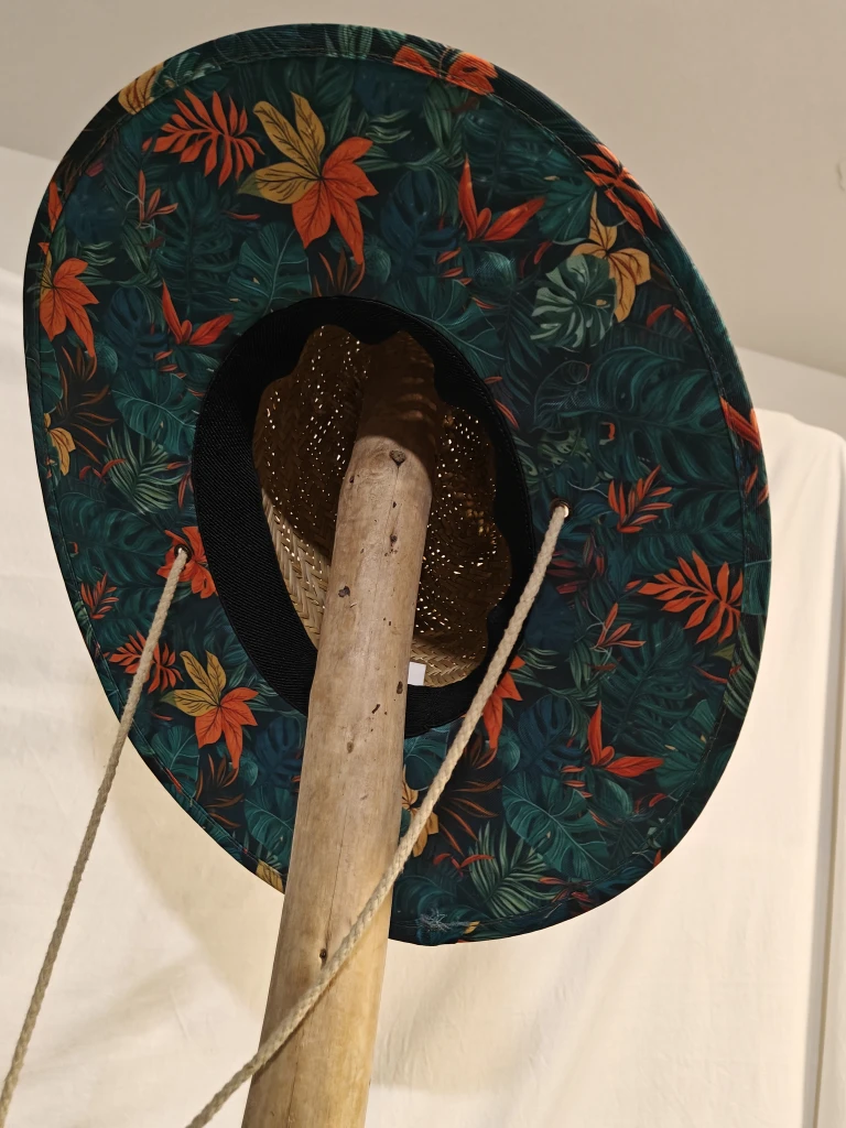 Straw Hat with Floral Band - photo 3