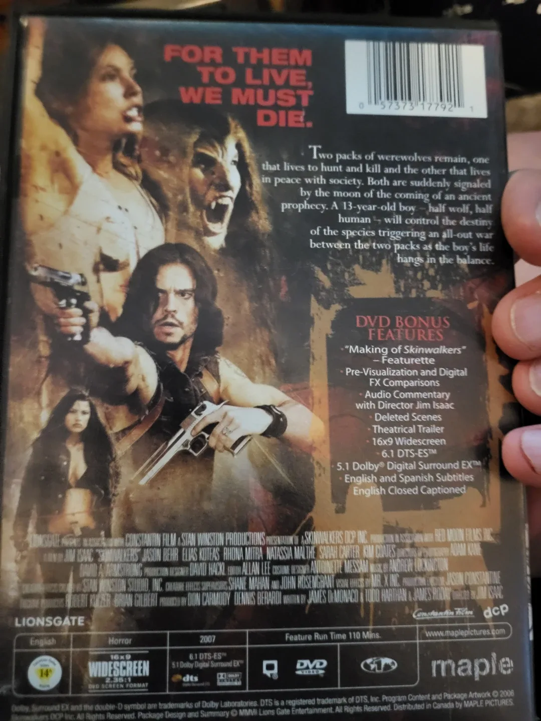 Skinwalkers DVD - Horror Movie image indicator(2)