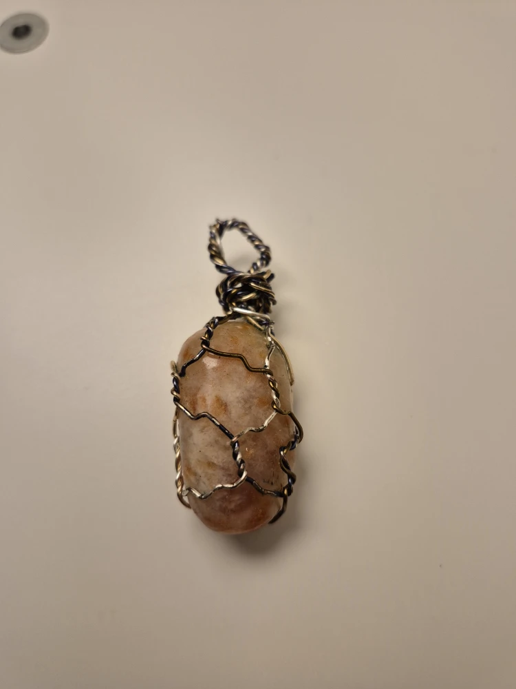 Handmade Wire Wrapped Stone Pendant - photo 2