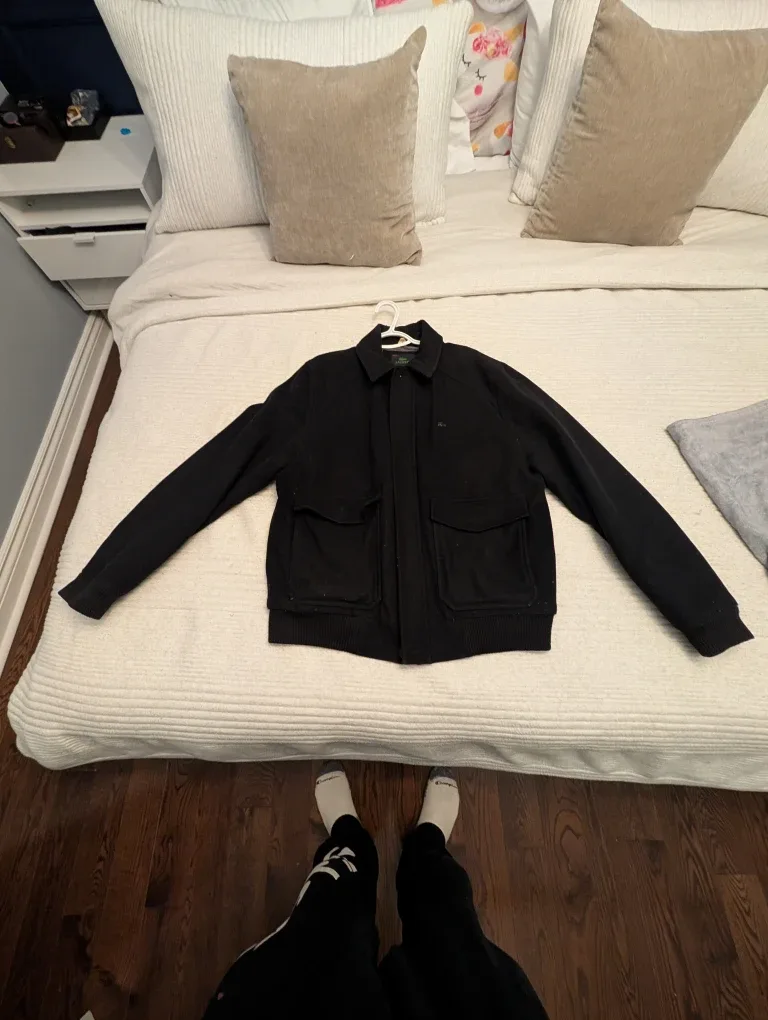 Lacoste Black Wool Blend Jacket - Size 54/6