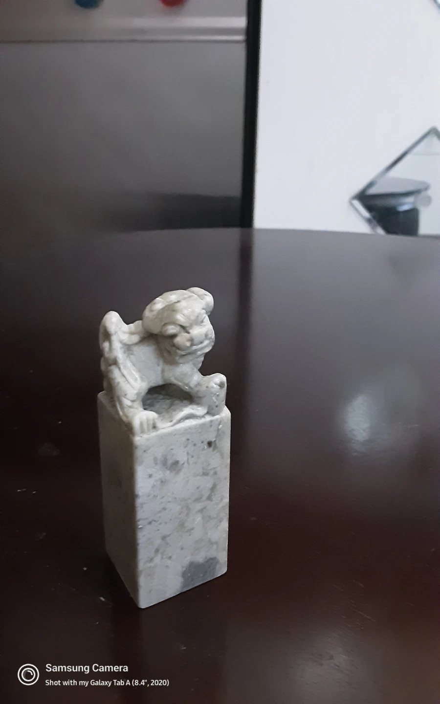 Antique   natural  Stone Lion Seal ,hand  carved