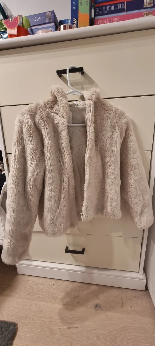 Okaidi Faux Fur Jacket - Size 152cm/12A/Y