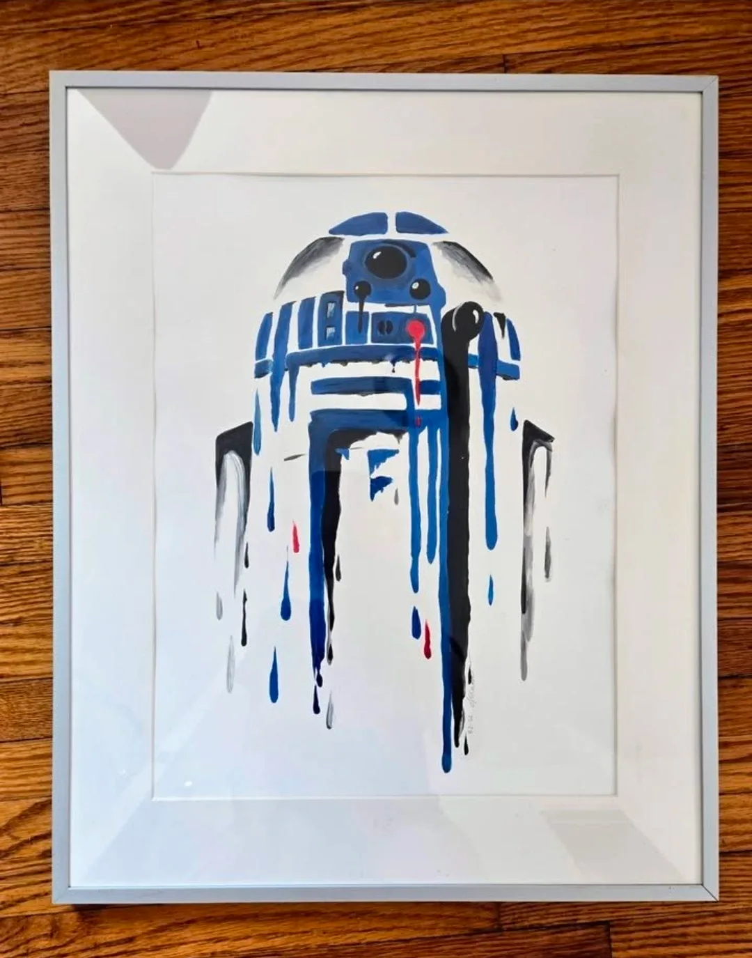 Framed R2-D2 ORIGINAL PAINTING