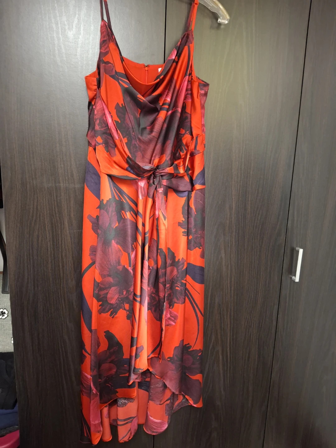 Floral Red Dress - Size L