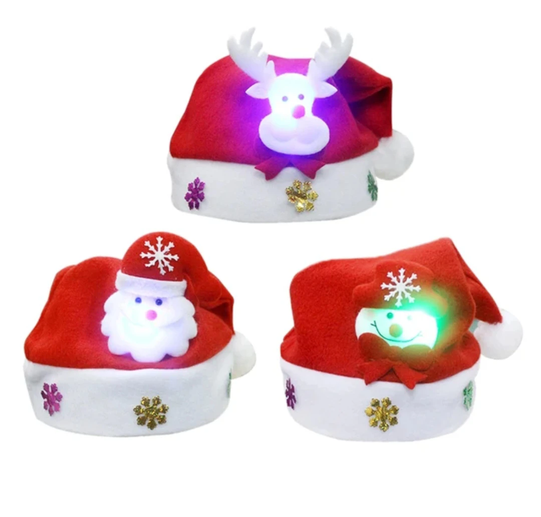 Christmas Hats with LED Lights