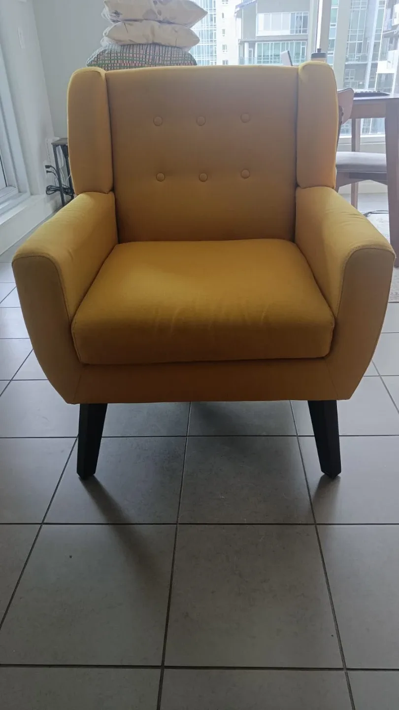 Yellow Tufted Sofa 3 piece living room set image indicator(9)