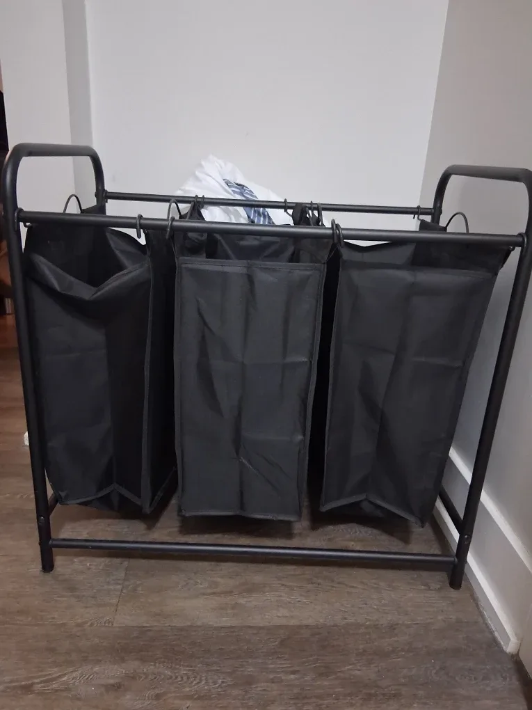 Triple Laundry Sorter - Black