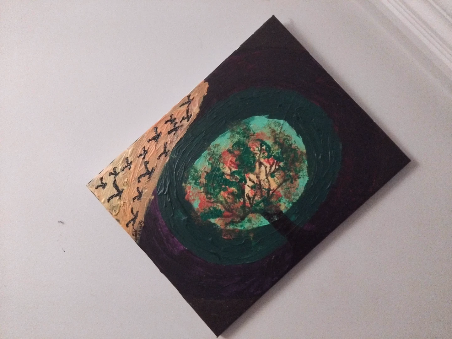 11×14  inch hand painted canvas .new - photo 3