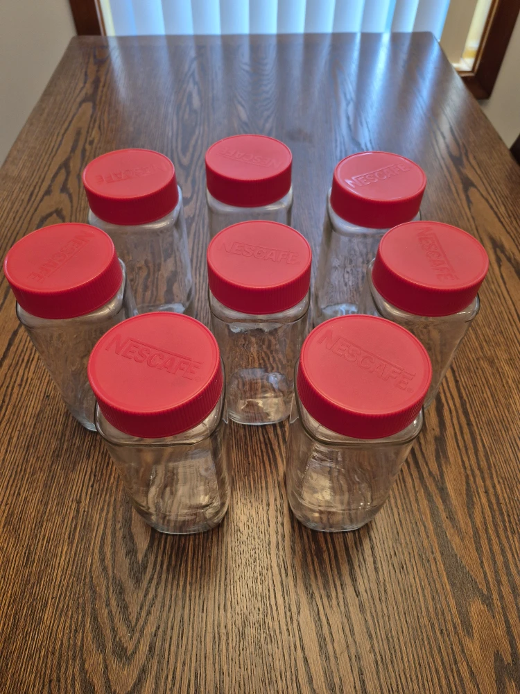Set of 8 Vintage Nescafe Jars (Large) ➕ Bonus Mini Jar - photo 4
