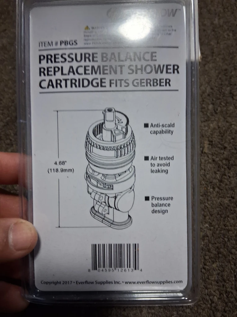 Everflow Pressure Balance Shower Cartridge Fits Gerber - photo 2