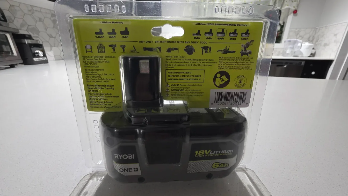 Ryobi ONE+ 6Ah 18V Lithium High Performance Battery - New