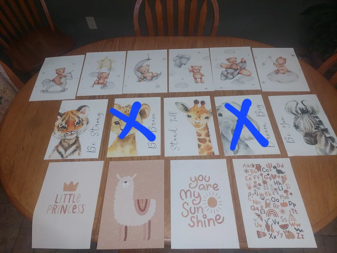 Children's prints on canvas material