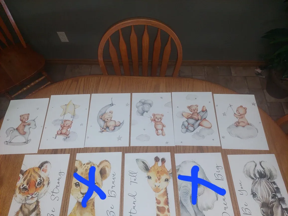 Children's prints on canvas material image indicator(2)