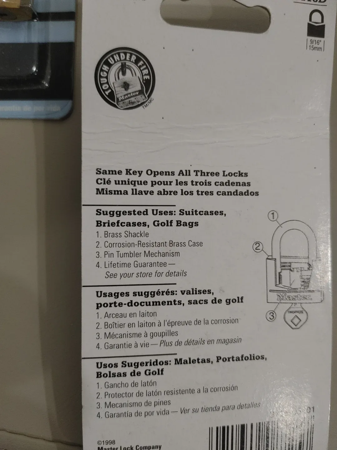 🥕BRAND NEW BRASS MINI LOCK X THREE PACKAGES image indicator(2)