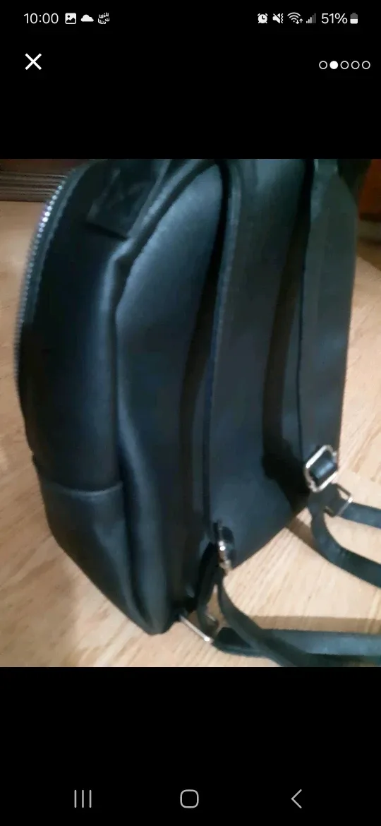 New Black backpack with floral pocket image indicator(2)