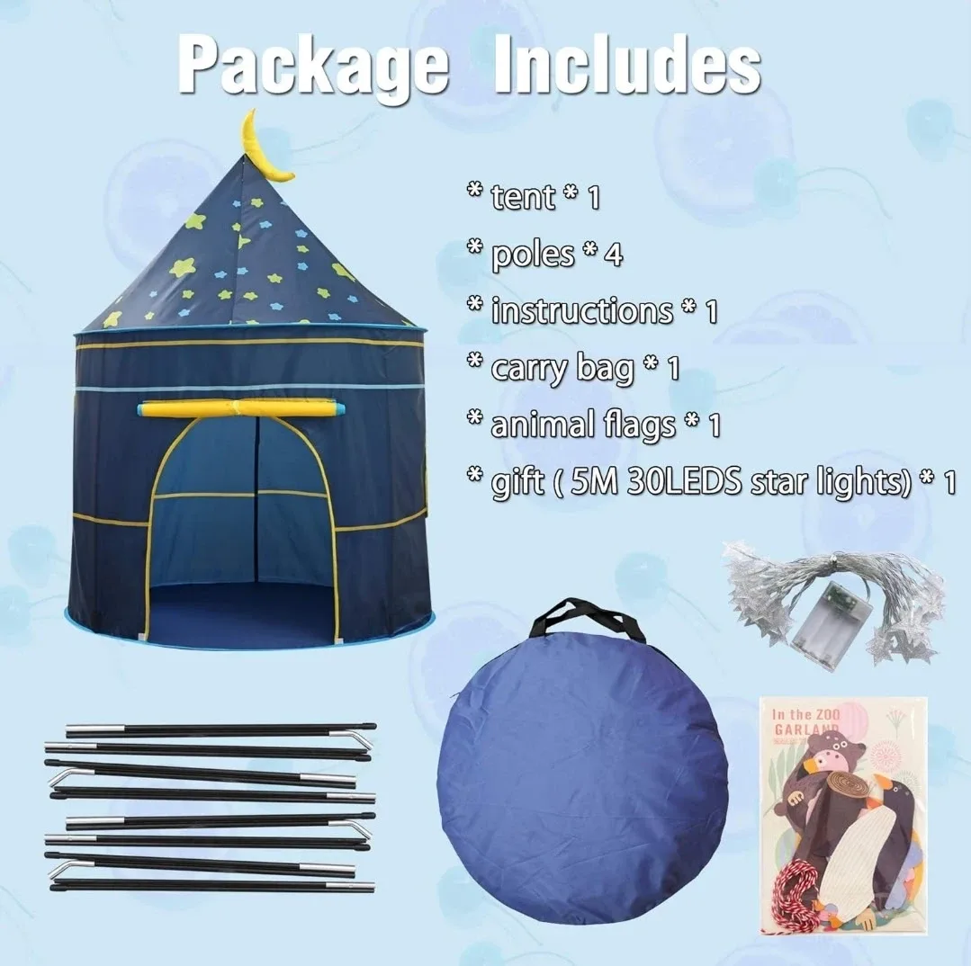 Kids' Play Tent - Stars & Moon Design image indicator(7)