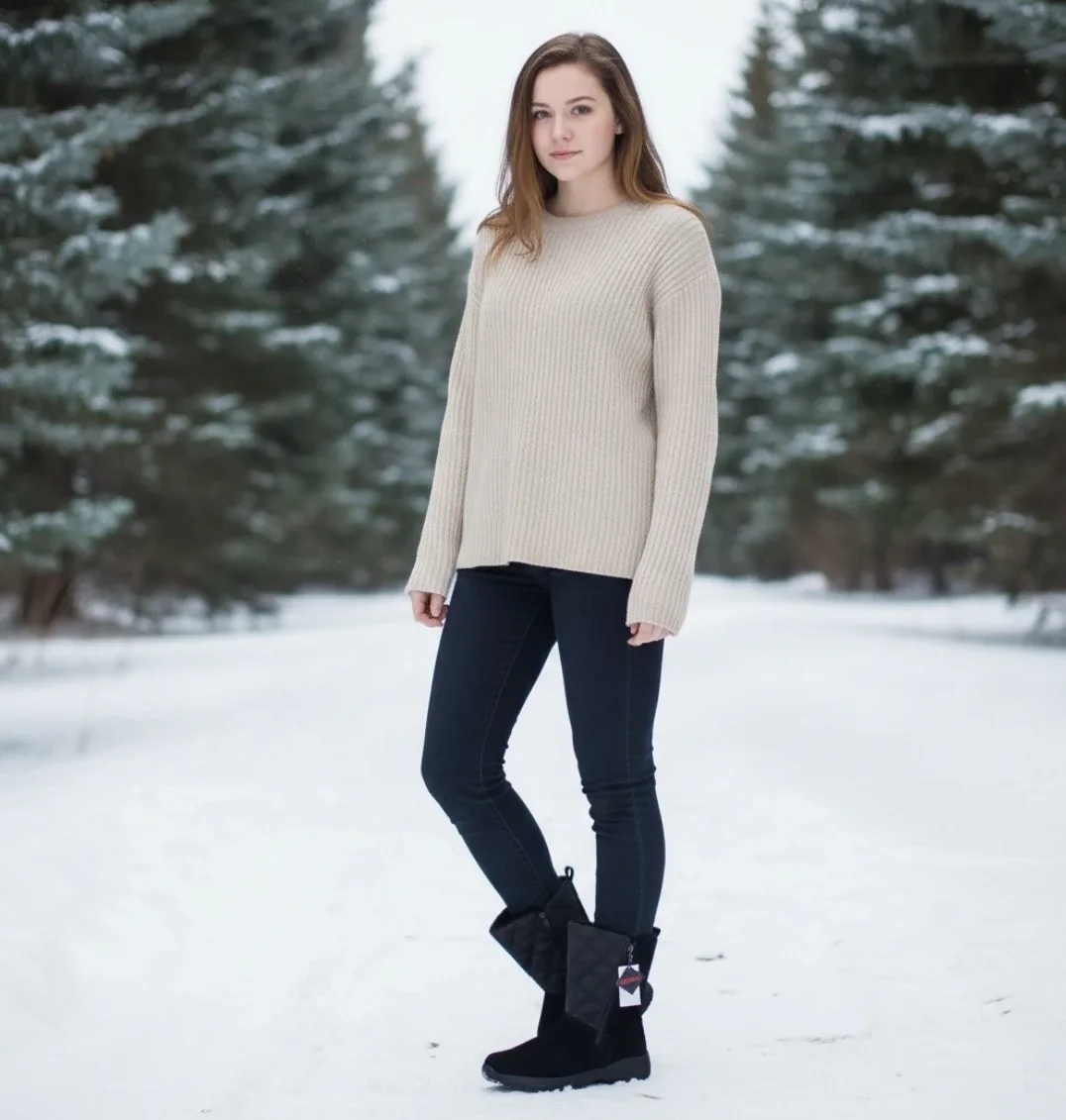 NWT Lands' End Women's Black Winter Boots