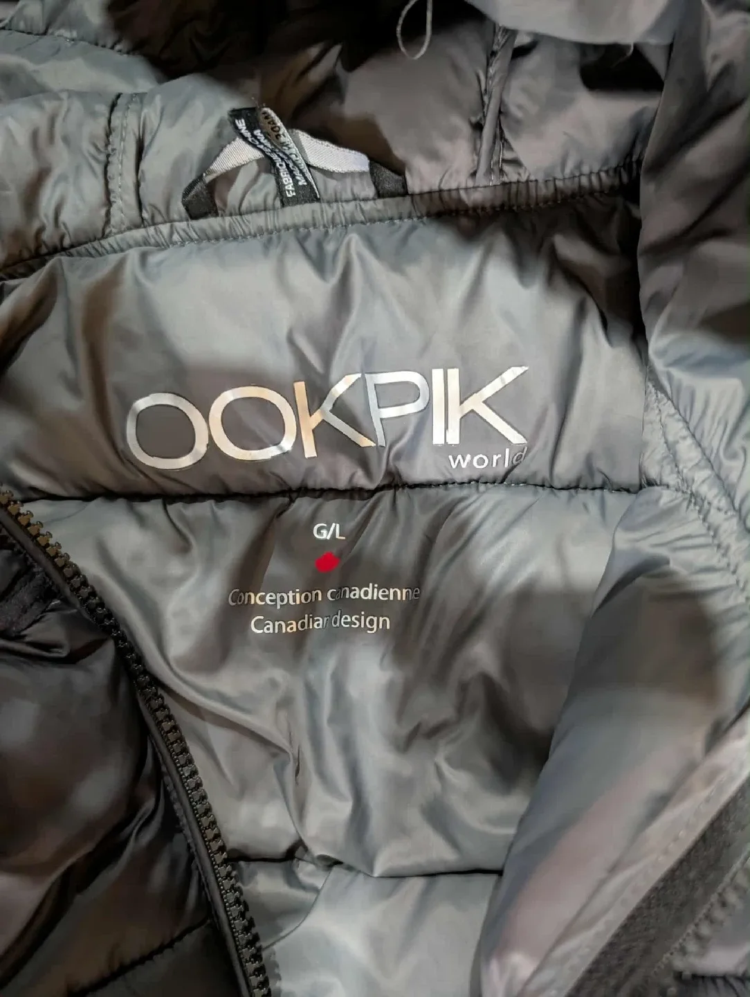 OOKPIK Black Puffer Coat Size G/L image indicator(2)