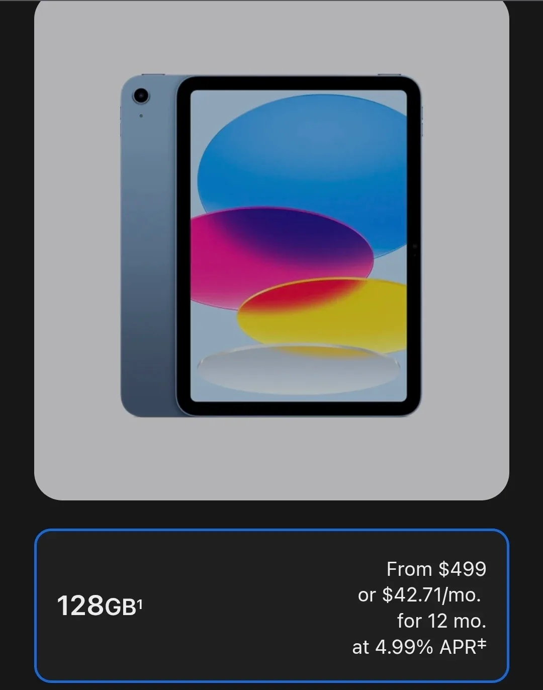 Apple iPad 128GB Blue image indicator(2)