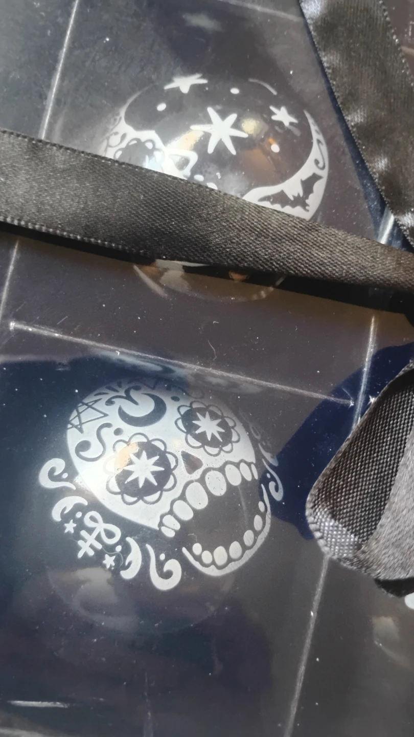 New Black Bright Ornament Set - Skull/Moon Design - photo 3