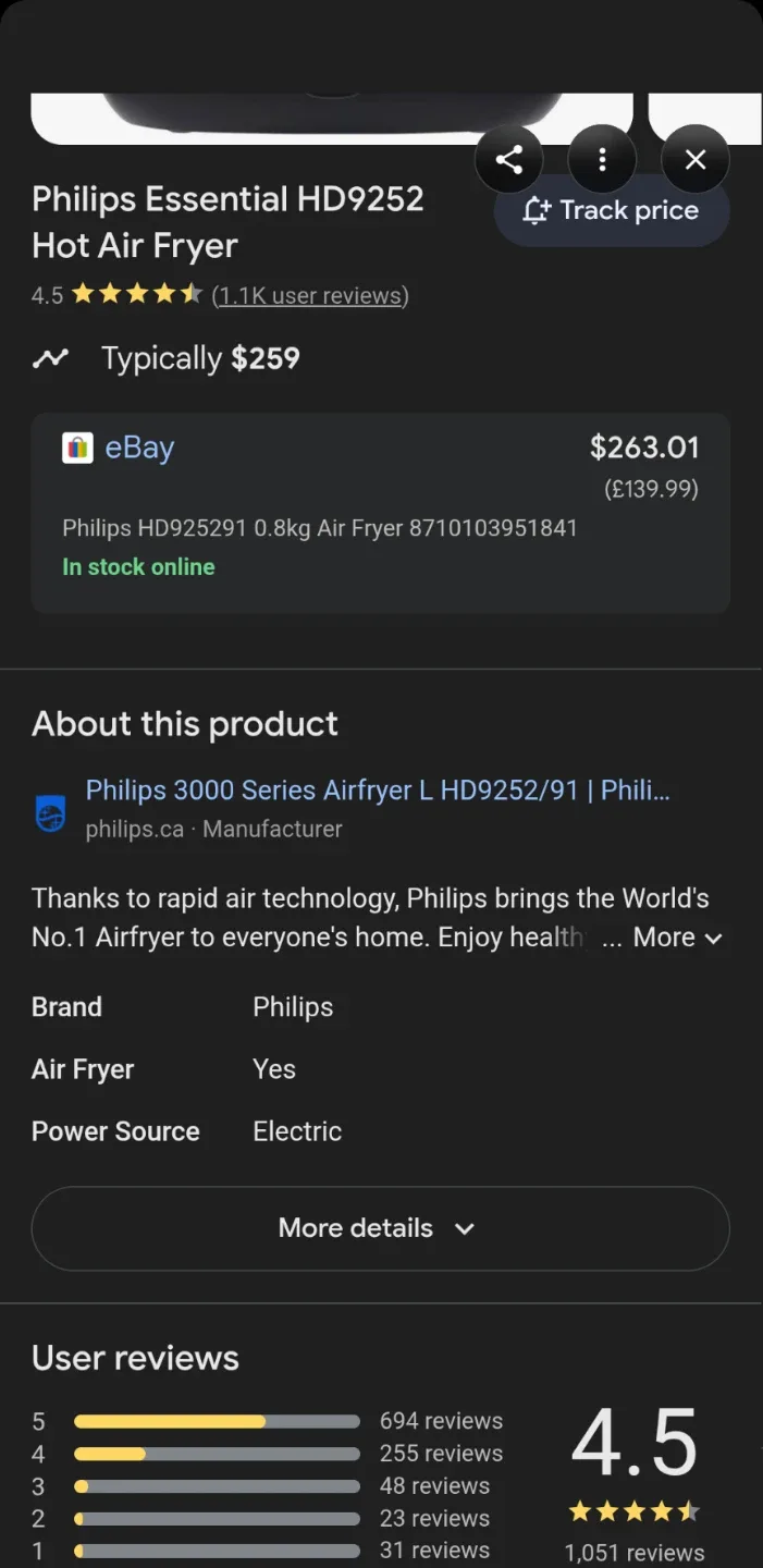Philips Essential Airfryer model HD9252/91. image indicator(9)