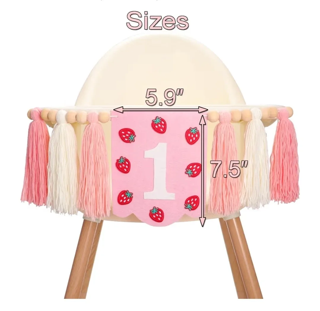 Strawberry 1st Birthday High Chair Banner image indicator(5)