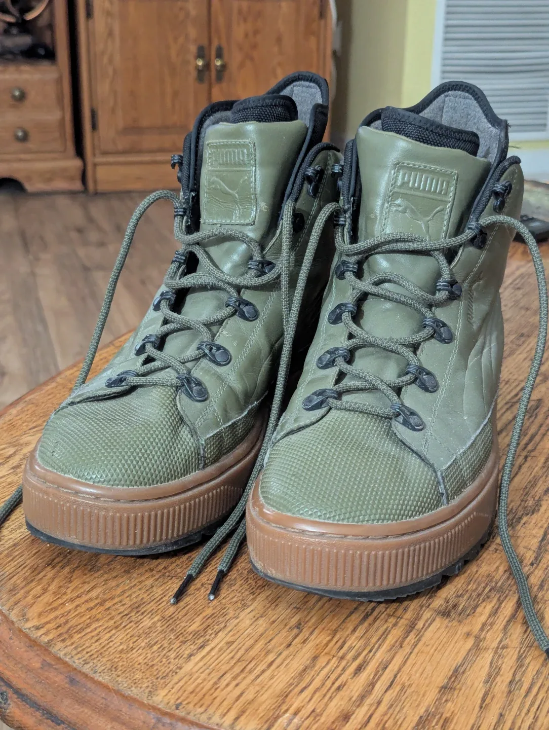 Puma Rebound Rugged Casual Boots - Green size 10