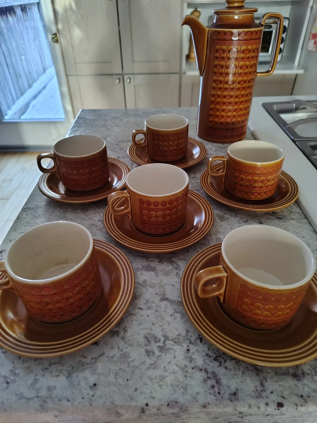 1974 Hornsea England “Saffron” Coffee Set – NEW + UNUSED image indicator(2)