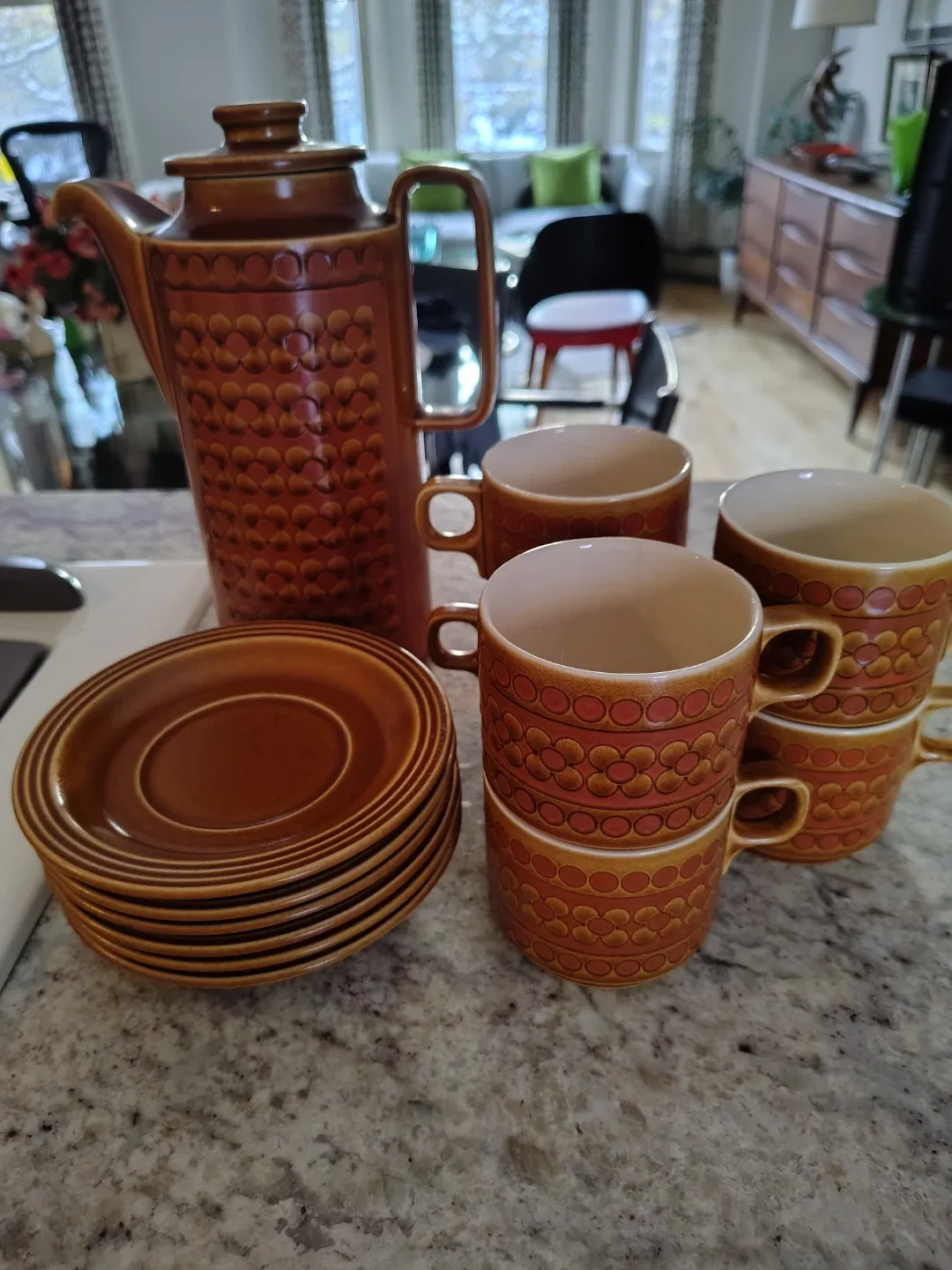 1974 Hornsea England “Saffron” Coffee Set – NEW + UNUSED image indicator(3)