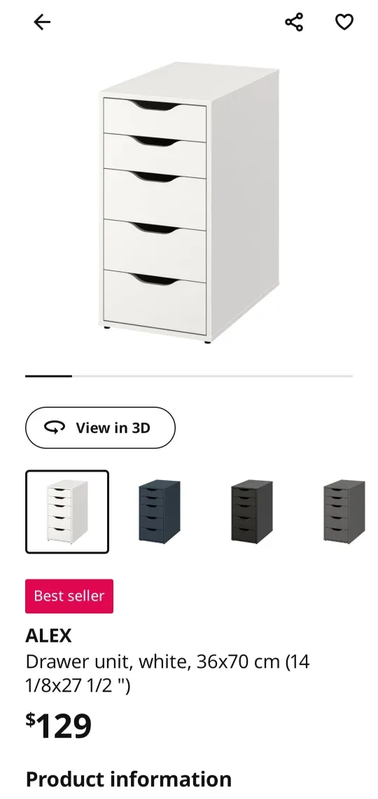 IKEA Desk with Alex Drawer Unit image indicator(8)