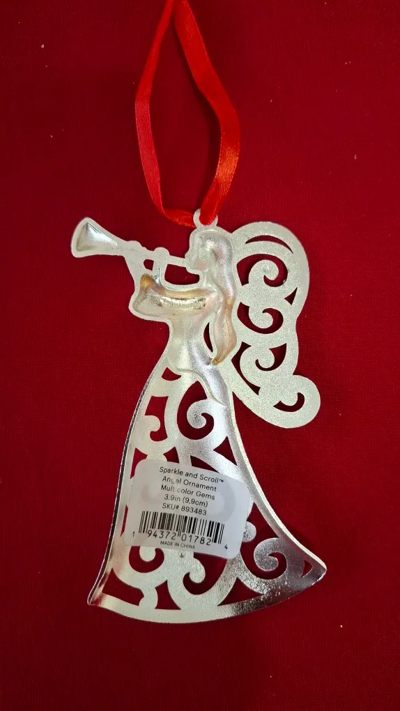 Lenox Sparkle and Scroll Angel Ornament image indicator(6)