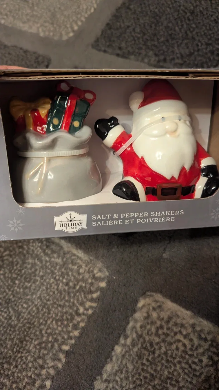 Holiday Time Salt & Pepper Shakers - New in Box!