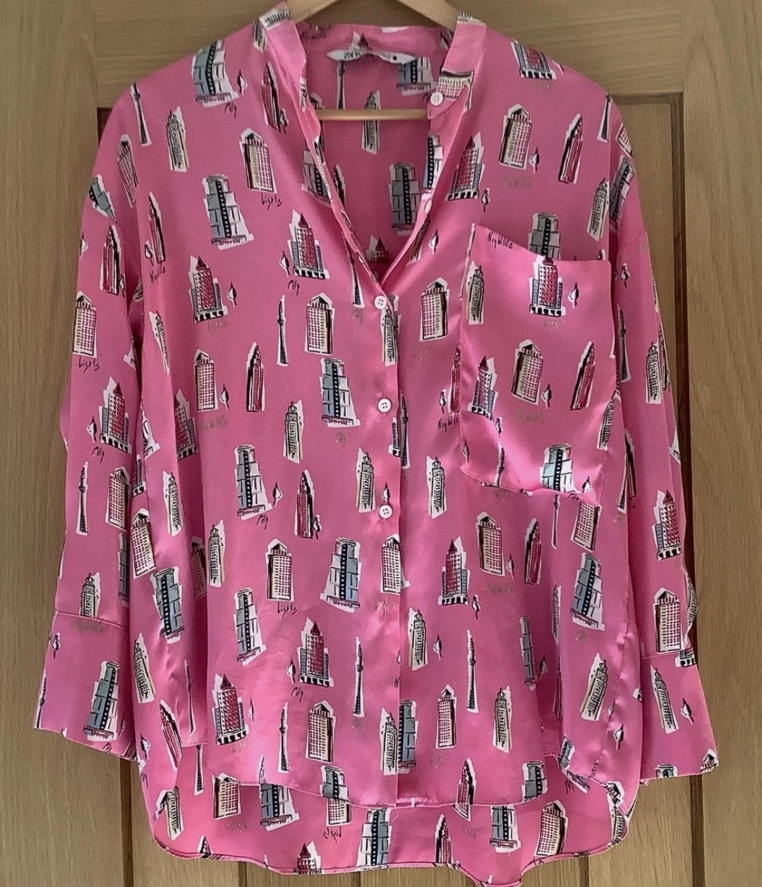 Zara Pink City Print Blouse - photo 3