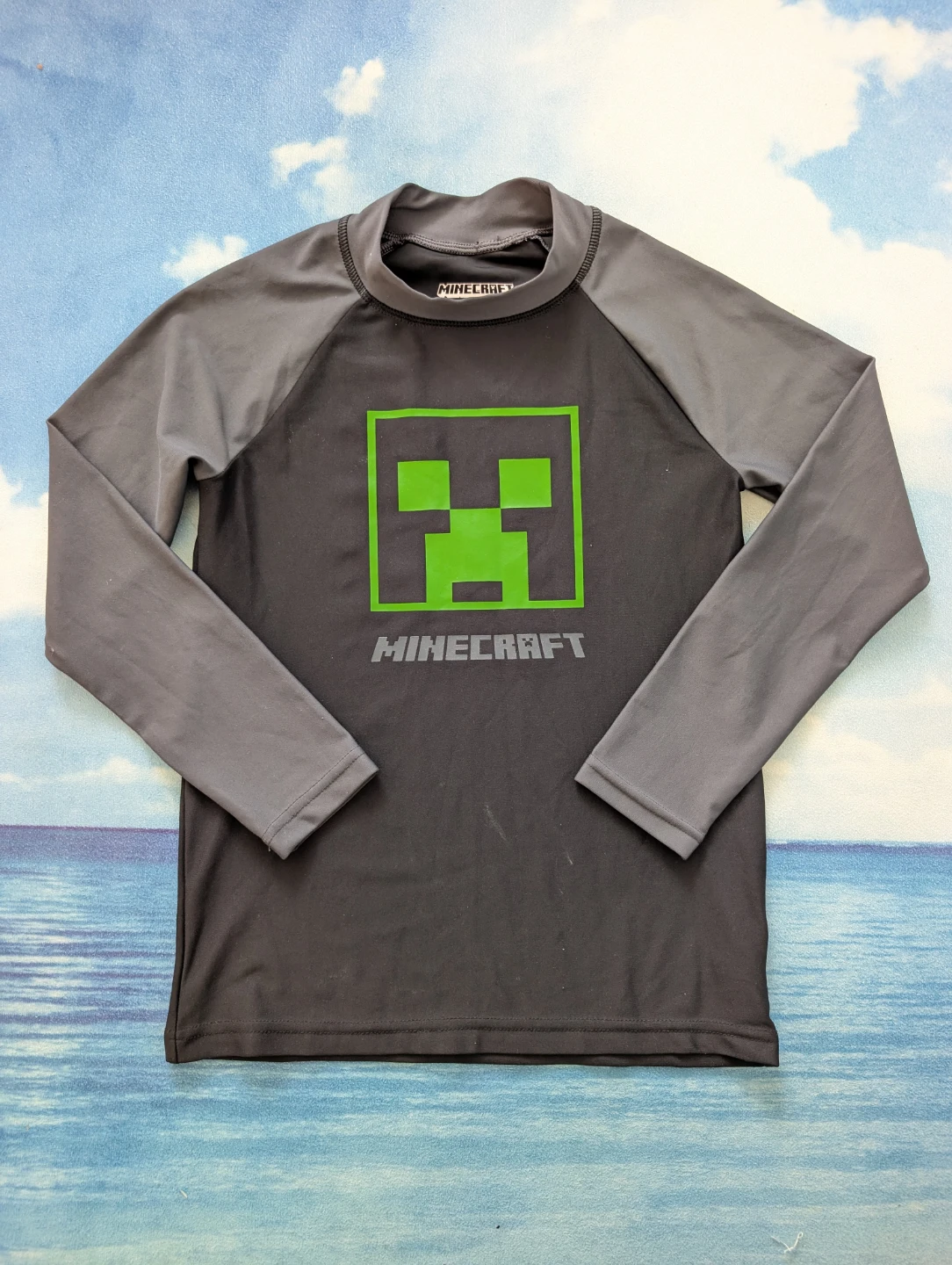 Minecraft Youth 8 Y.O Long Sleeve Swim Shirt