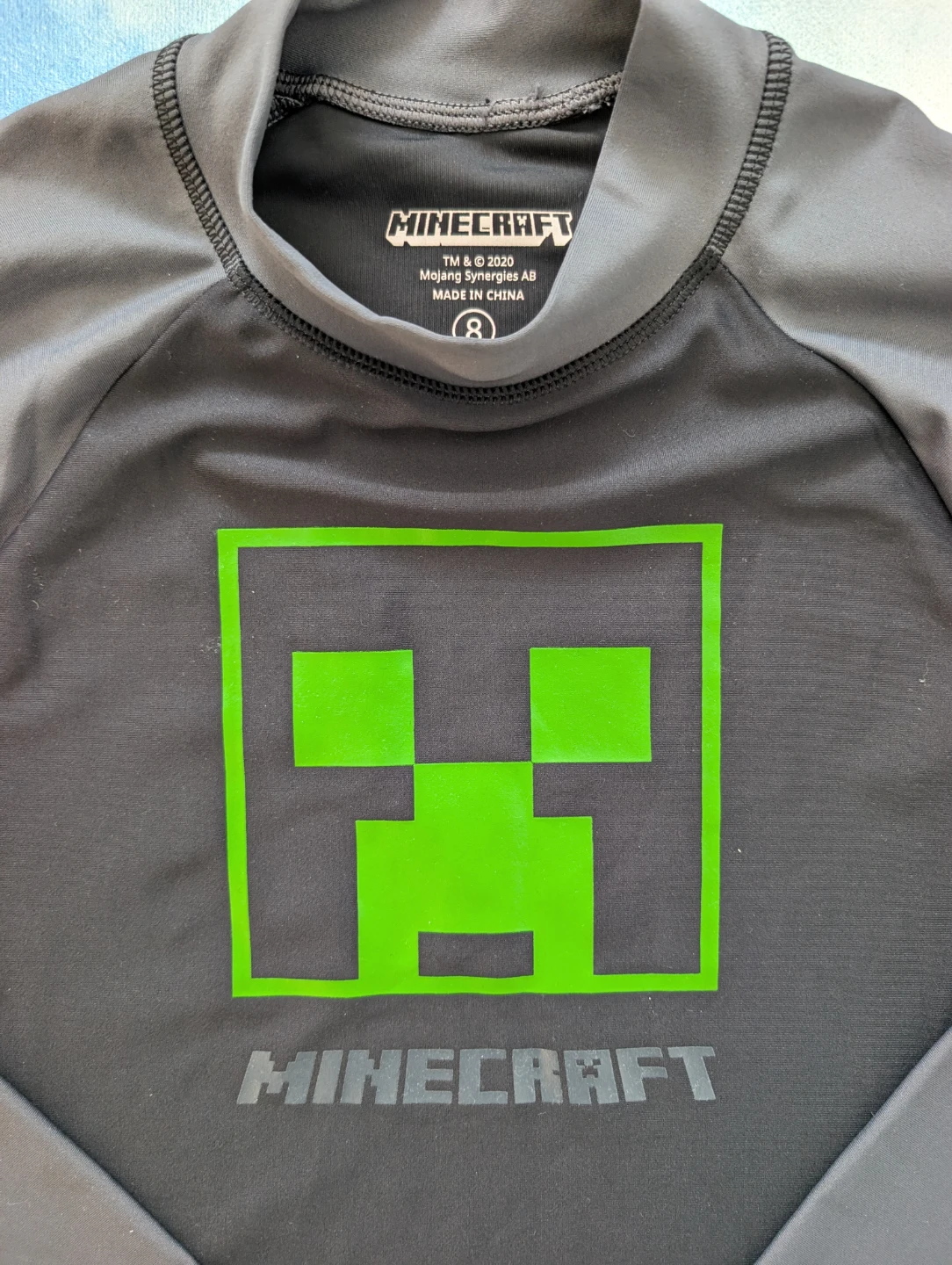 Minecraft Youth 8 Y.O Long Sleeve Swim Shirt - photo 2