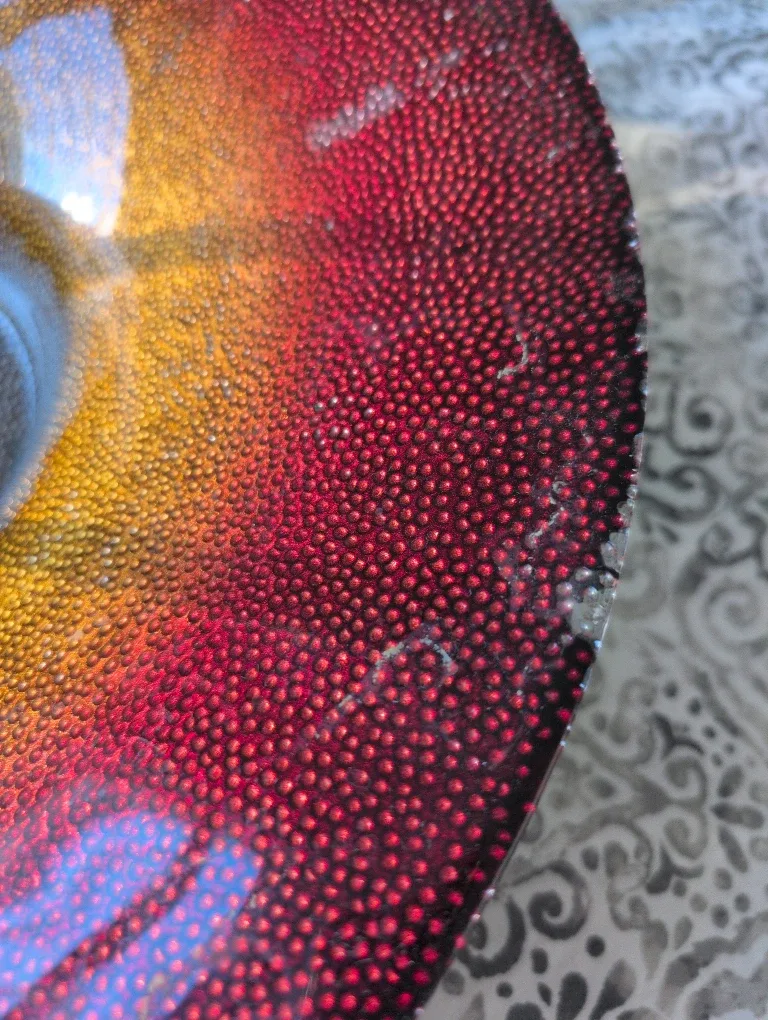 Decorative - Red/Gold textured - Glass Bowl image indicator(3)