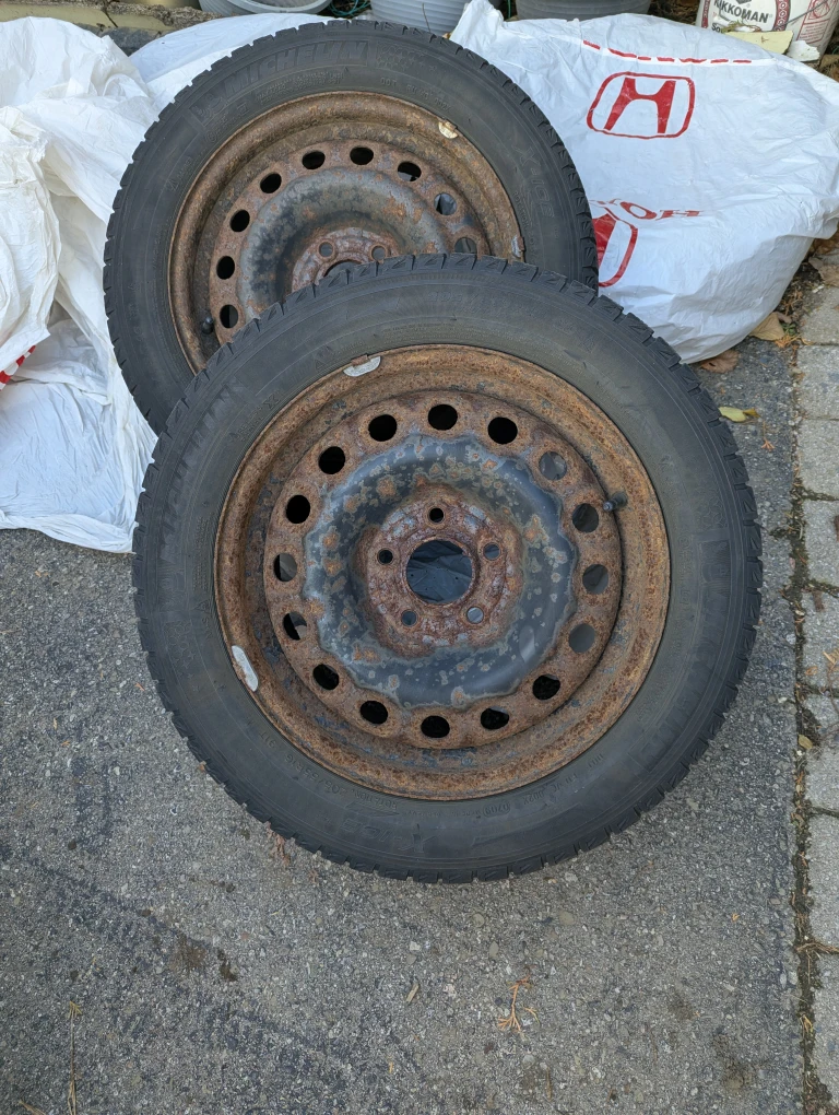 4 Honda Civic steel Rims 16 inches with tires on 205/55R16