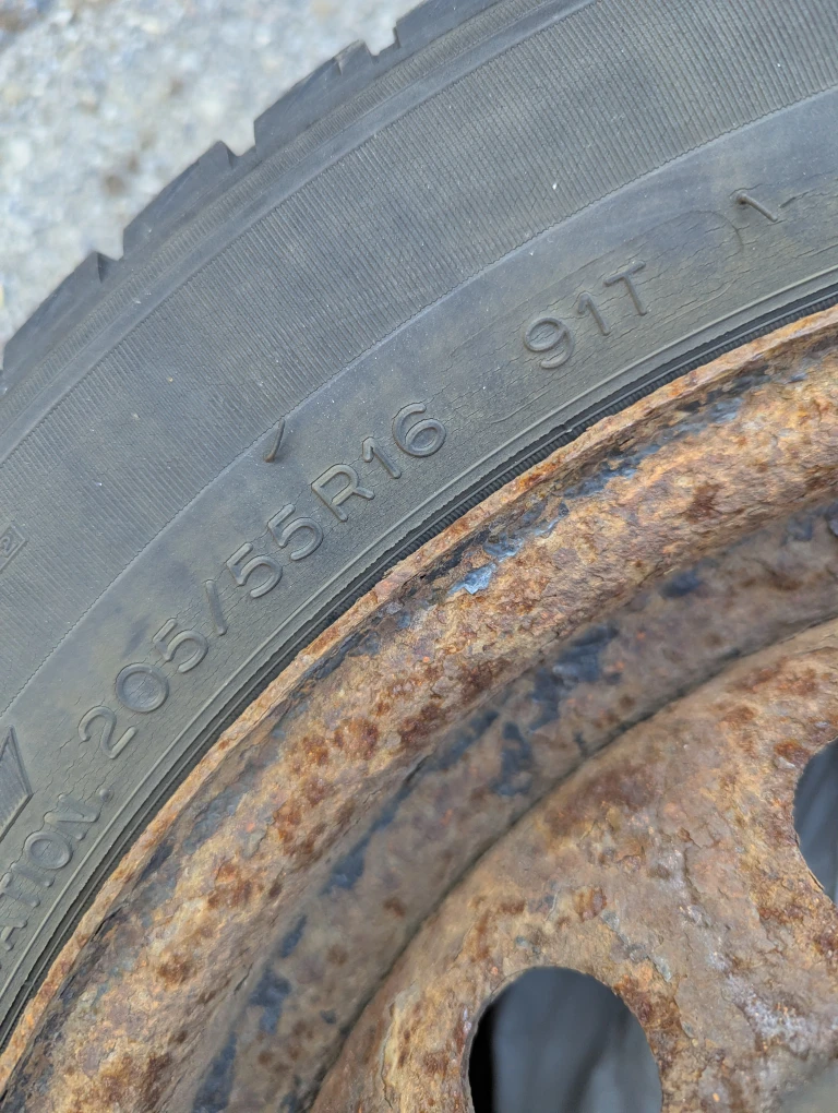 4 Honda Civic steel Rims 16 inches with tires on 205/55R16 - photo 3