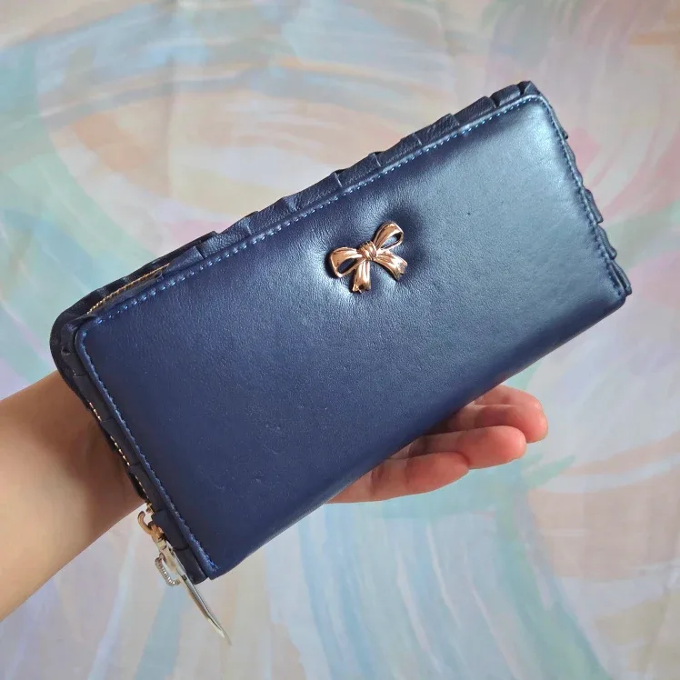 🆕Ruffle Navy Blue Long Wallet